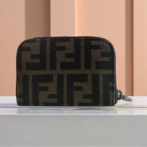 FENDI FF Zucca Canvas Zip-around Wallet